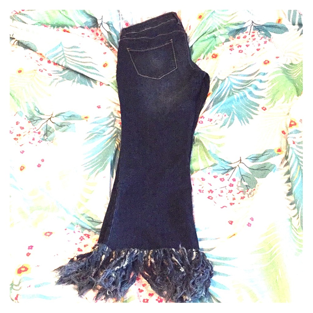 Fringe trim jeans